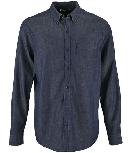 SOLS Barry L/S Shirt - Denim brut - 3XL